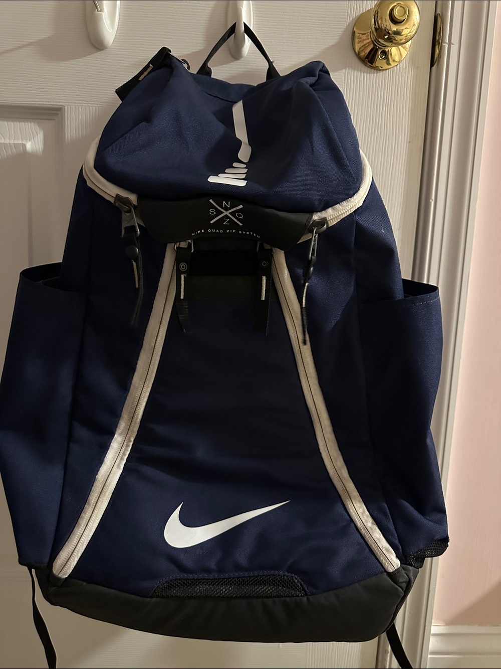 Nike Elite Navy and White Athletic Backpack